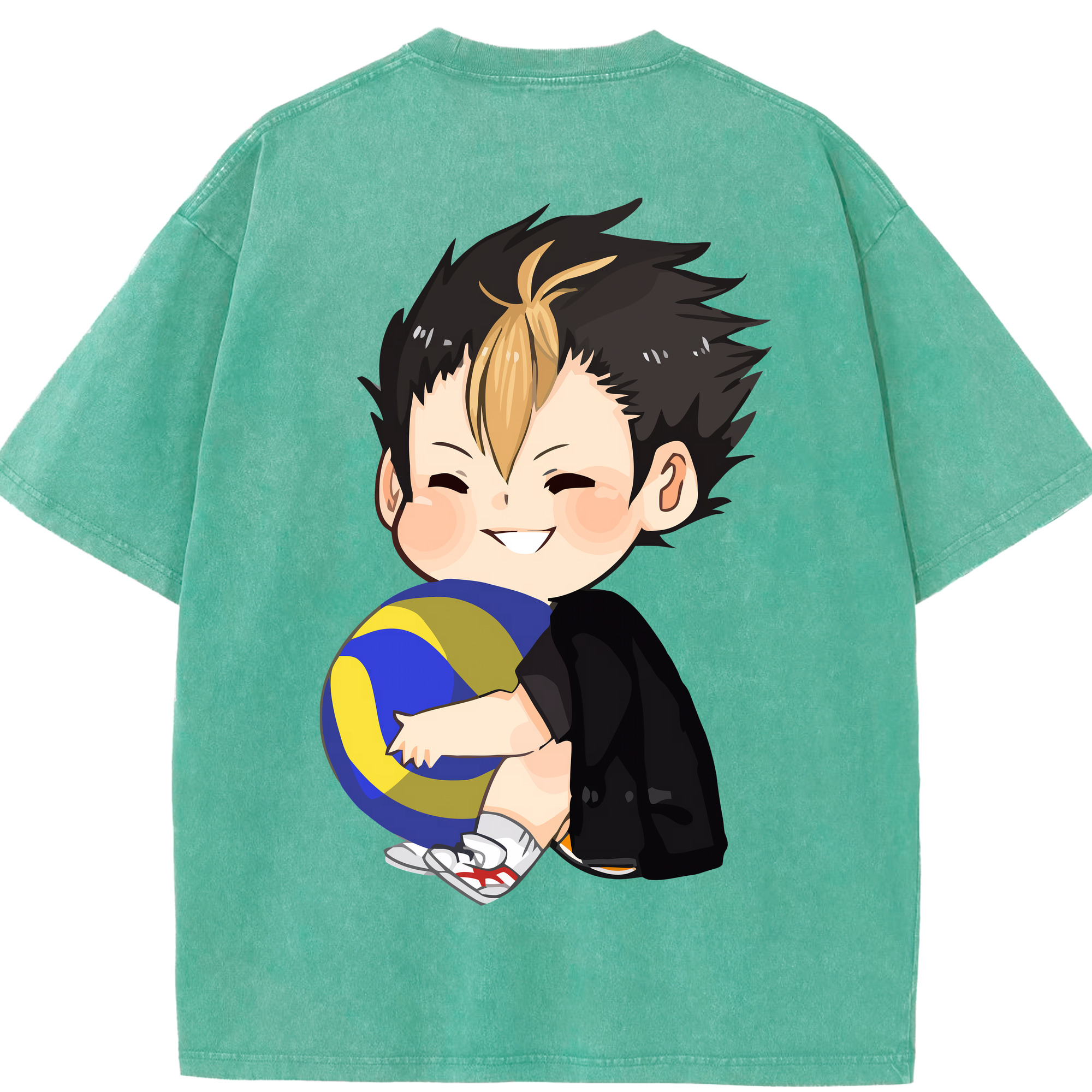 （画像用） ハイキュー!! Haikyu!! 綿100% ヴィンテージ風 半袖Tシャツ（背面プリント）